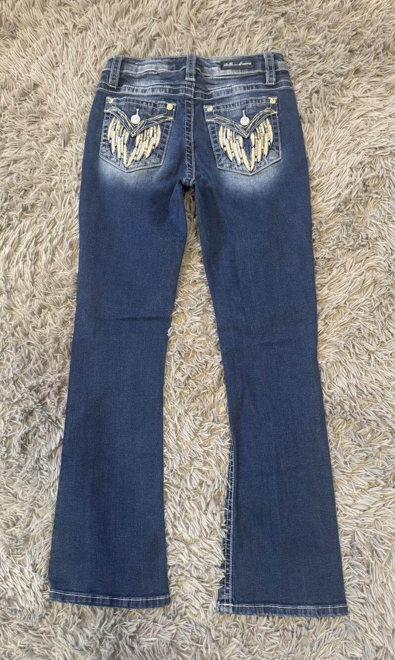 Stella In Dreams Jeans Womens 29X29.5 Wing Embellished Bootcut Western Festival